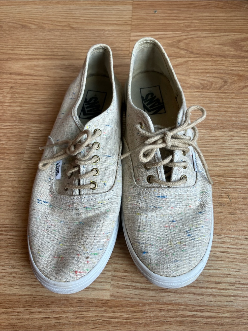Vans Natural Canvas Low-Top Sneakers with Multicolor Speckle